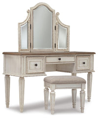 Barnwell Vanity and Mirror with Stool