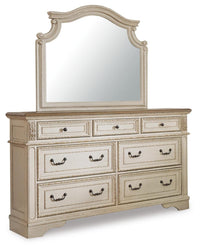 Barnwell Queen Panel Bed with Dresser and Mirror and Vanity