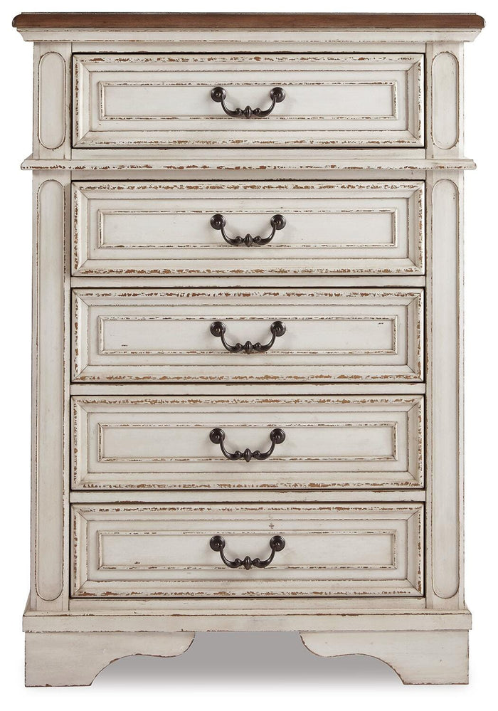 Barnwell Chest of Drawers in Chipped White