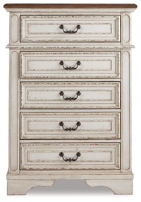 Barnwell King Upholstered Panel Bed with Dresser and Mirror and Chest and 2 Nightstands