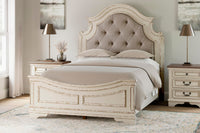 Barnwell Queen Panel Bed with Dresser and Mirror and Vanity