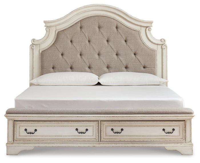 Barnwell King Upholstered Panel Storage Bed and 2 Nightstands