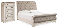 Barnwell Queen Upholstered Sleigh Bed and Chest