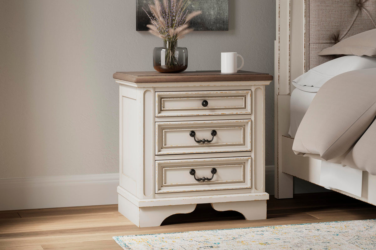 Barnwell King Upholstered Panel Bed with Chest and 2 Nightstands