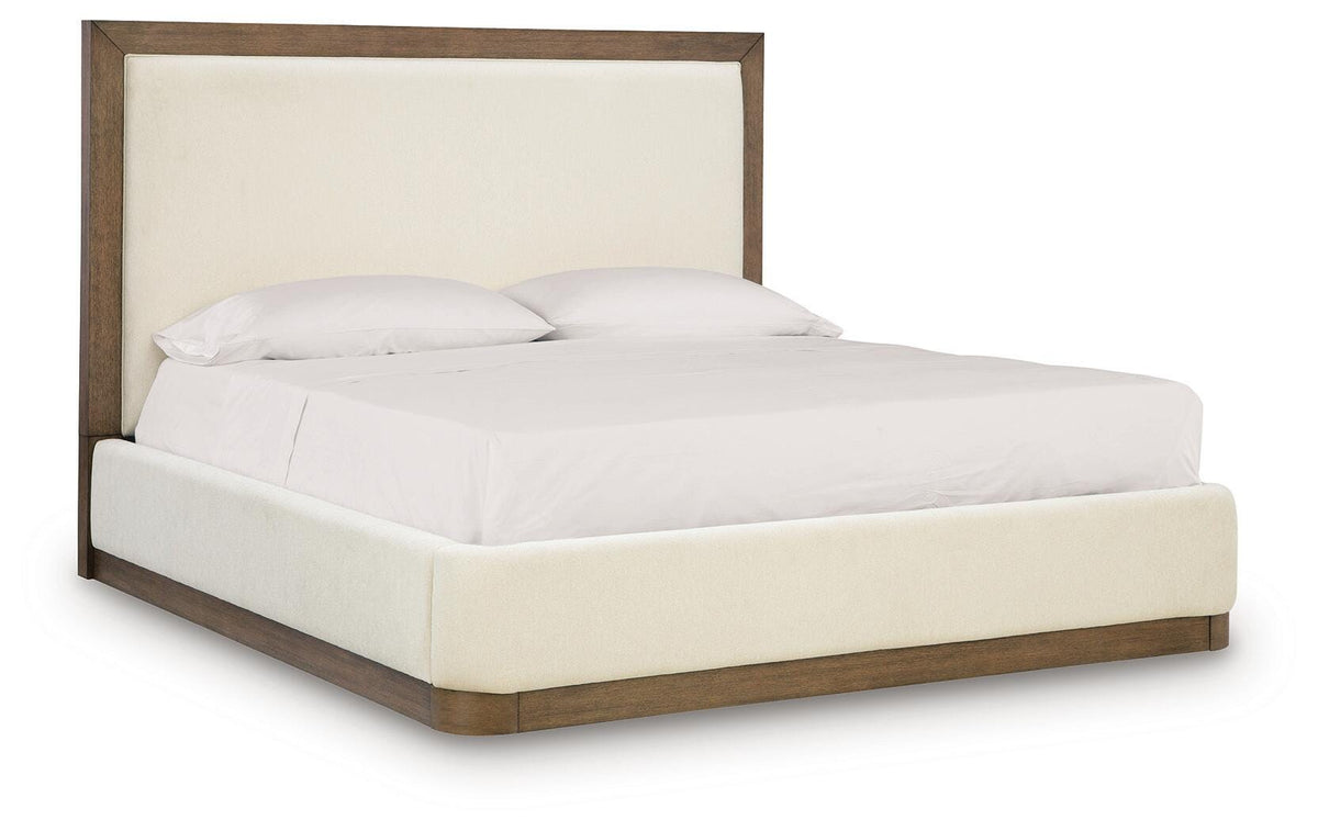 Halyard King Upholstered Bed in Medium Brown