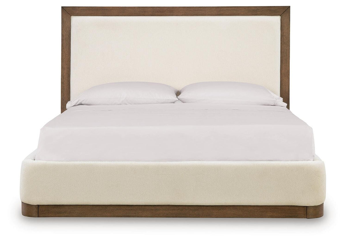 Halyard King Upholstered Bed in Medium Brown
