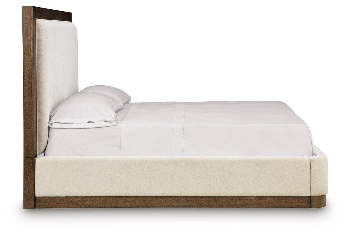 Halyard King Upholstered Bed in Medium Brown