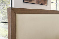 Halyard King Upholstered Bed in Medium Brown