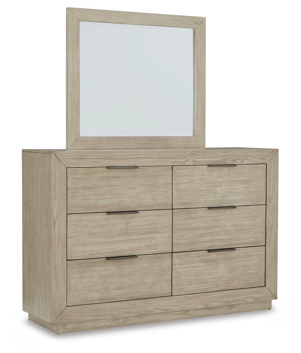 Halyard Dresser and Mirror in Bisque
