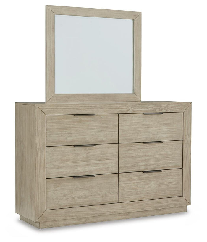 Halyard Dresser and Mirror in Bisque