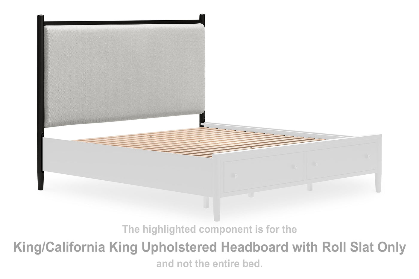 Portdown King/California King Upholstered Headboard with Roll Slat