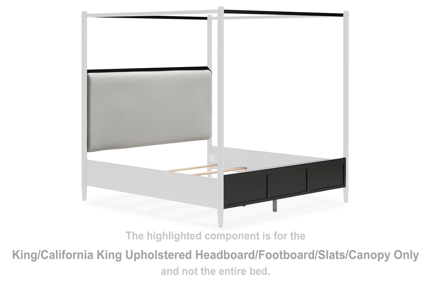 Portdown King/California King Upholstered Headboard/Footboard/Slats/Canopy