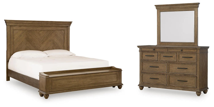 Bellingham Queen Panel Storage Bed with Dresser and Mirror