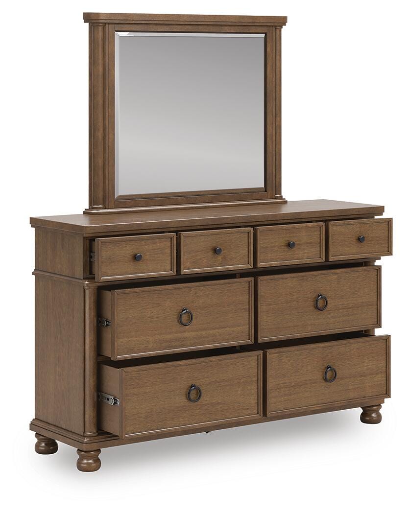 Winslow Vale Queen Poster Bed with Dresser and Mirror II