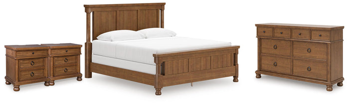 Hollis King Poster Bed with Dresser and 2 Nightstands