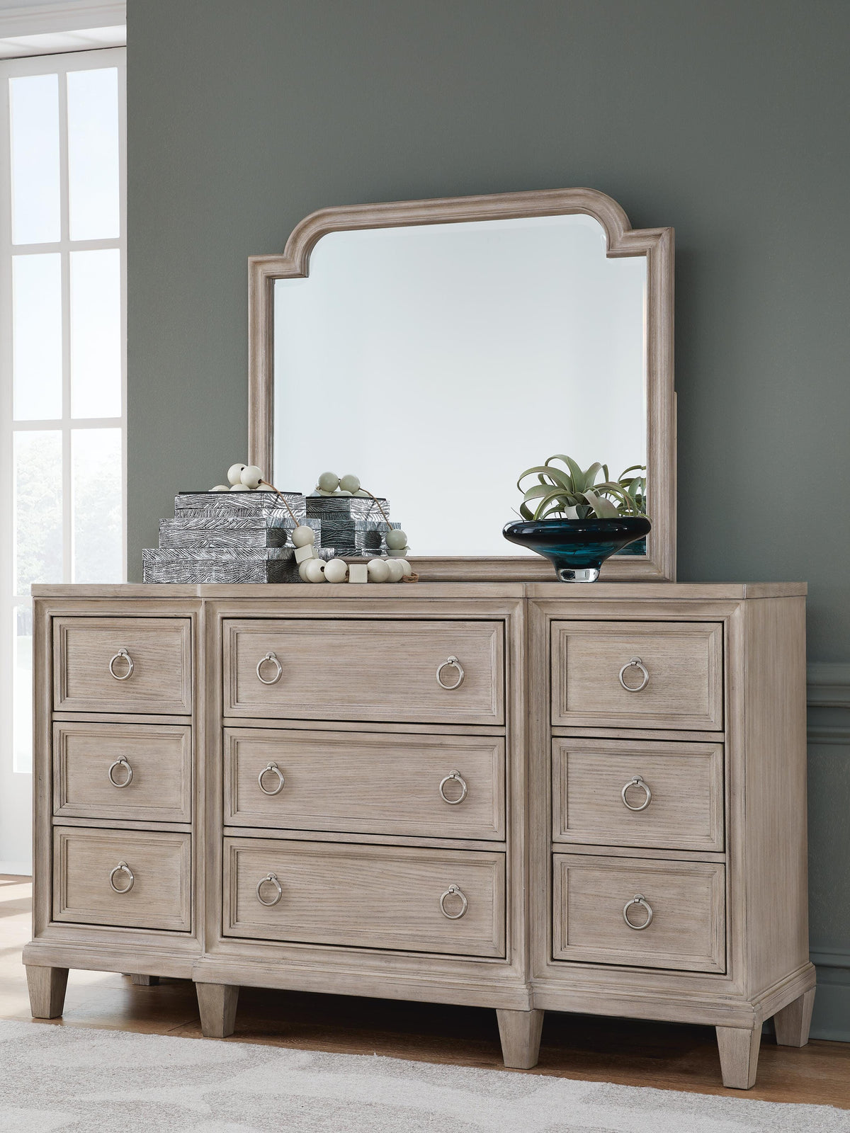 Ashfield Dresser and Mirror in Light Grayish Brown