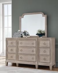 Ashfield Dresser and Mirror in Light Grayish Brown