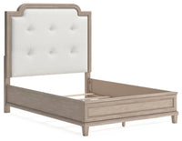 Ashfield Queen Upholstered Panel Bed in Light Grayish Brown