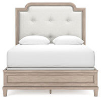 Ashfield Queen Upholstered Panel Bed in Light Grayish Brown