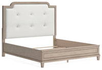 Ashfield King Upholstered Panel Bed in Light Grayish Brown Fabric