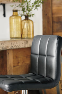 Colton Adjustable Height Bar Stool in Black/Chrome Finish
