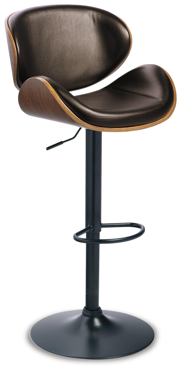 Colton Adjustable Height Bar Stool in Brown