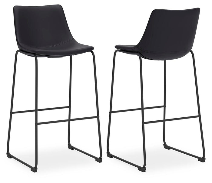 Draymont Pub Height Bar Stool (Set of 2) in Black