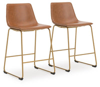 Delano Bay Counter Height Barstool in Brown/Gold