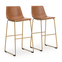 Delano Bay Bar Height Bar Stool in Brown/Gold