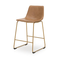Amara Bar Height Bar Stool in Toast/Gold