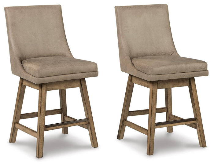 Larke Counter Height Bar Stool (Set of 2) in Beige