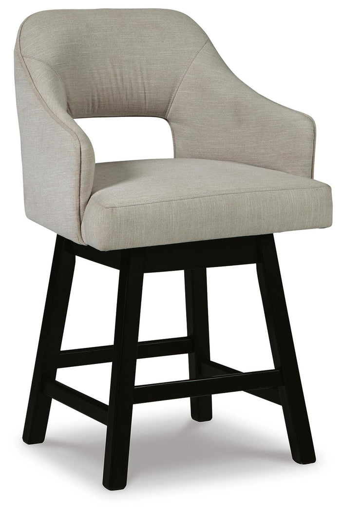 Larke Counter Height Bar Stool in Linen/Brown