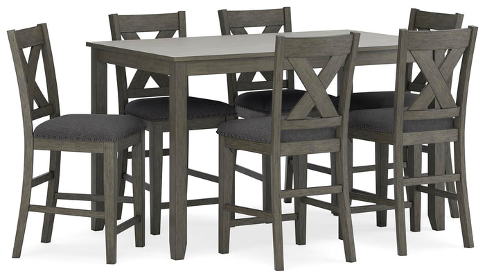 Cassio Counter Height Dining Table and Bar Stools (Set of 7)