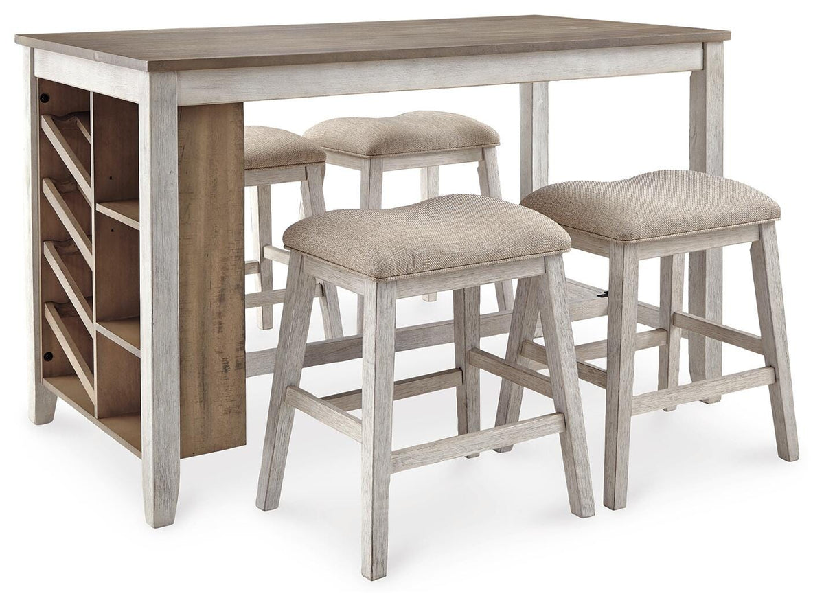 Millhaven Counter Height Dining Table and 4 Barstools II