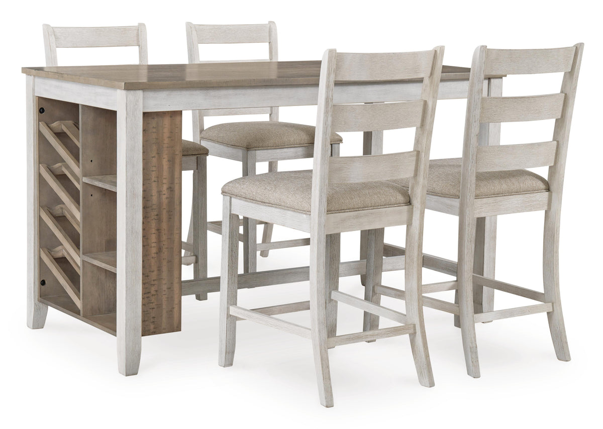 Millhaven Counter Height Dining Table and 4 Barstools