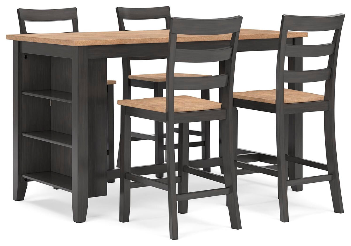 Windham Counter Height Dining Table and 4 Barstools in Natural/Brown