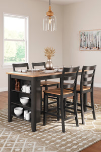 Windham Counter Height Dining Table and 4 Barstools in Natural/Brown