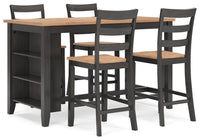 Windham Counter Height Dining Table and 4 Barstools in Natural/Brown