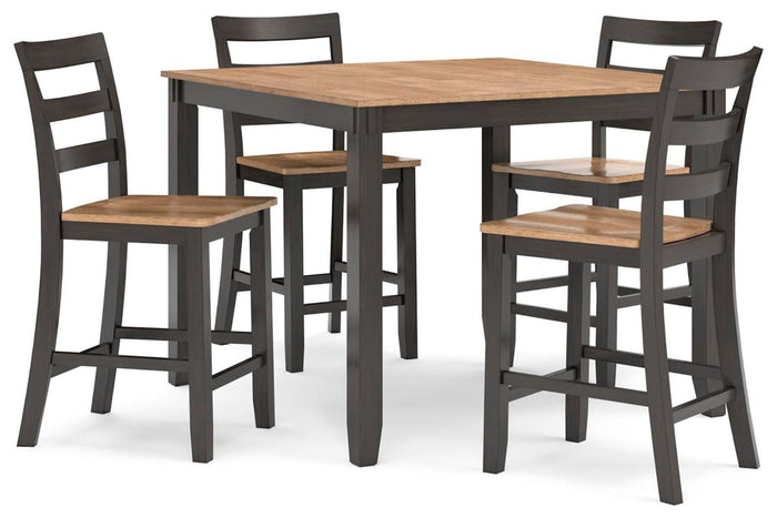 Windham Counter Height Dining Table and 4 Barstools (Set of 5) in Natural/Brown