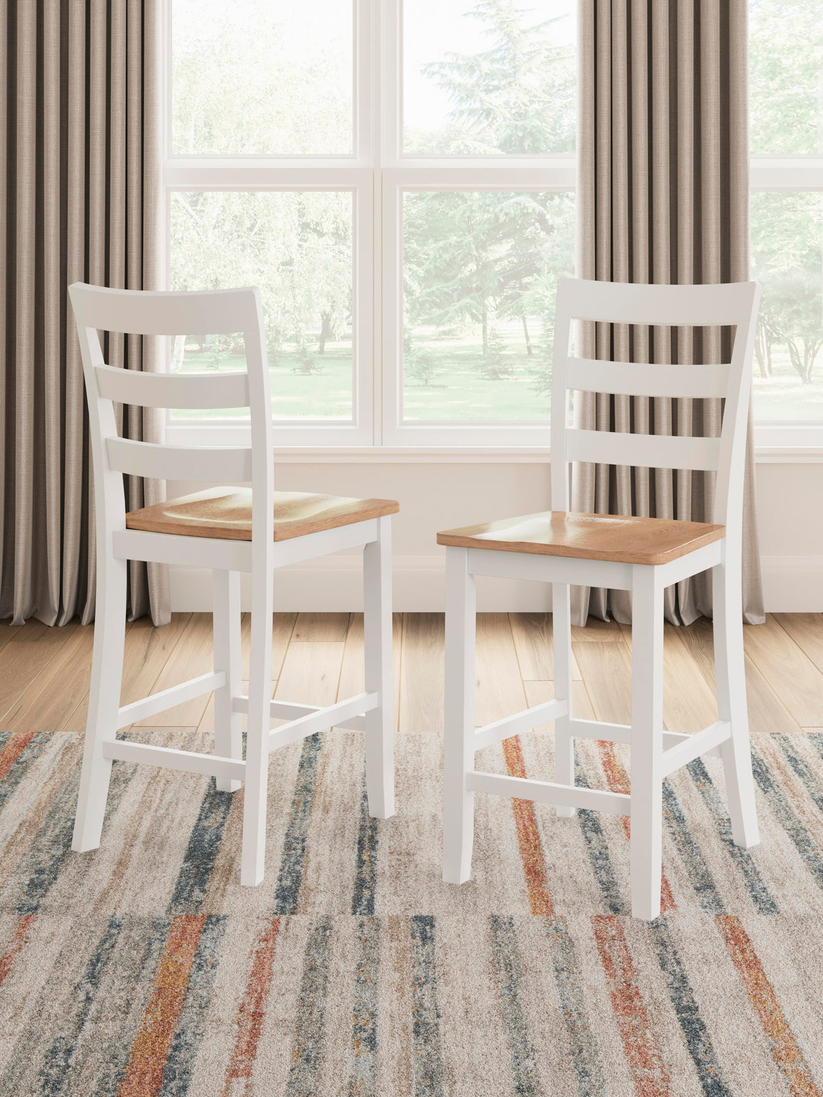 Windham Counter Height Barstool in Natural/White