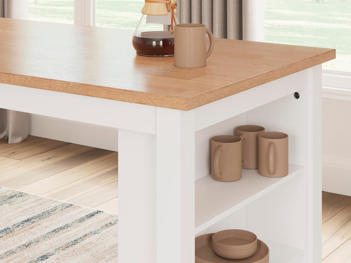 Windham Counter Height Dining Table in Natural/White