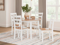 Windham Dining Table and 4 Chairs in Natural/White