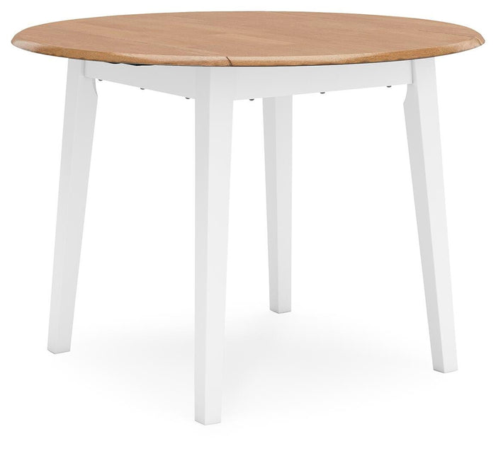 Windham Dining Drop Leaf Table in Natural/White