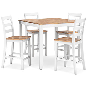 Windham Counter Height Dining Table and 4 Barstools (Set of 5) in Natural/White
