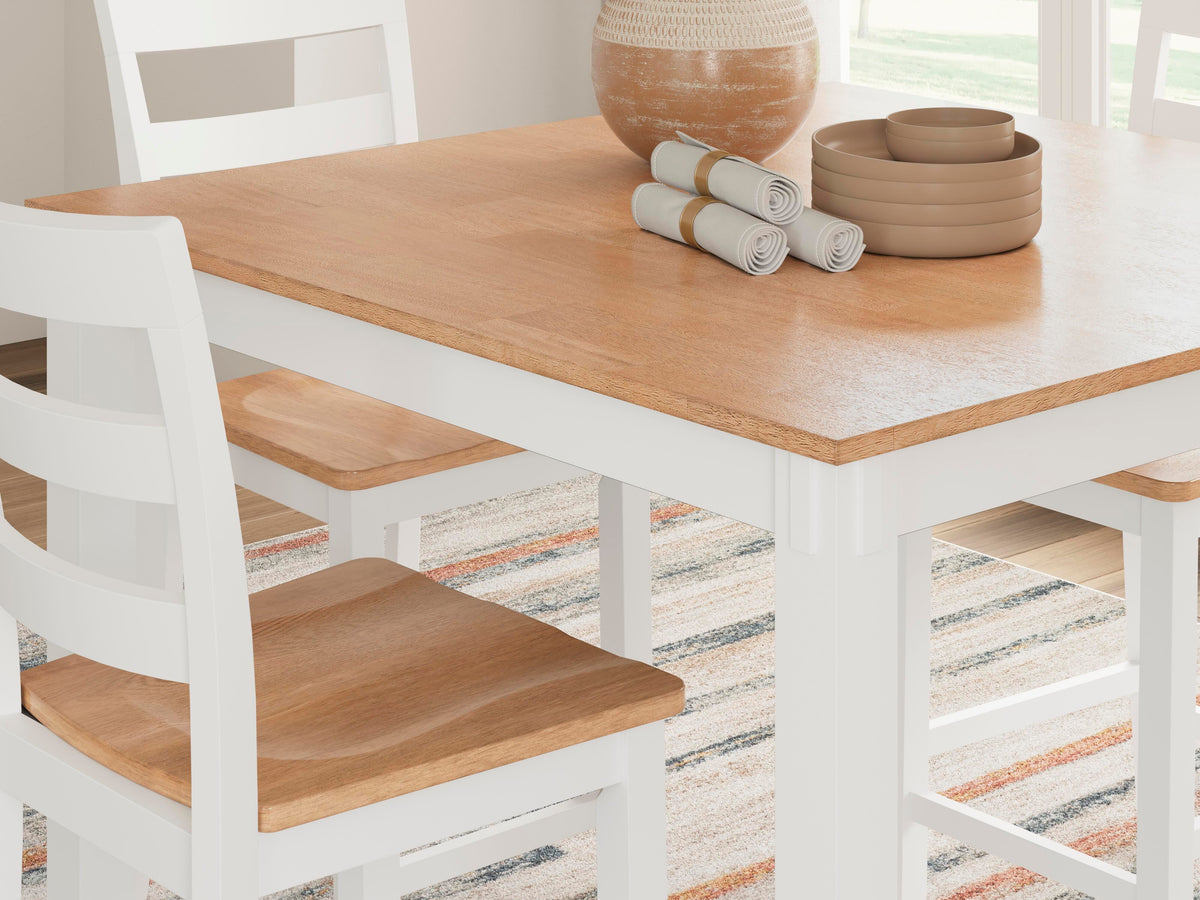 Windham Counter Height Dining Table and 4 Barstools (Set of 5) in Natural/White