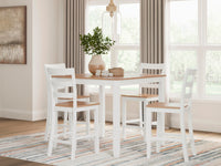 Windham Counter Height Dining Table and 4 Barstools (Set of 5) in Natural/White
