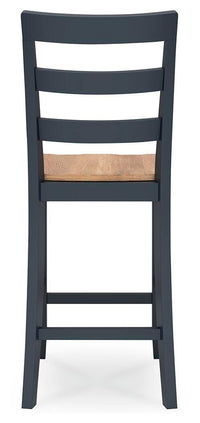 Windham Counter Height Barstool in Natural/Blue