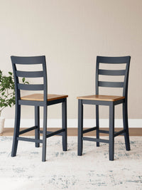 Windham Counter Height Barstool in Natural/Blue