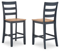 Windham Counter Height Barstool in Natural/Blue