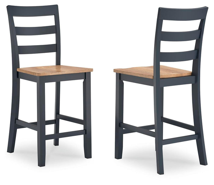 Windham Counter Height Barstool (Set of 2) in Natural/Blue
